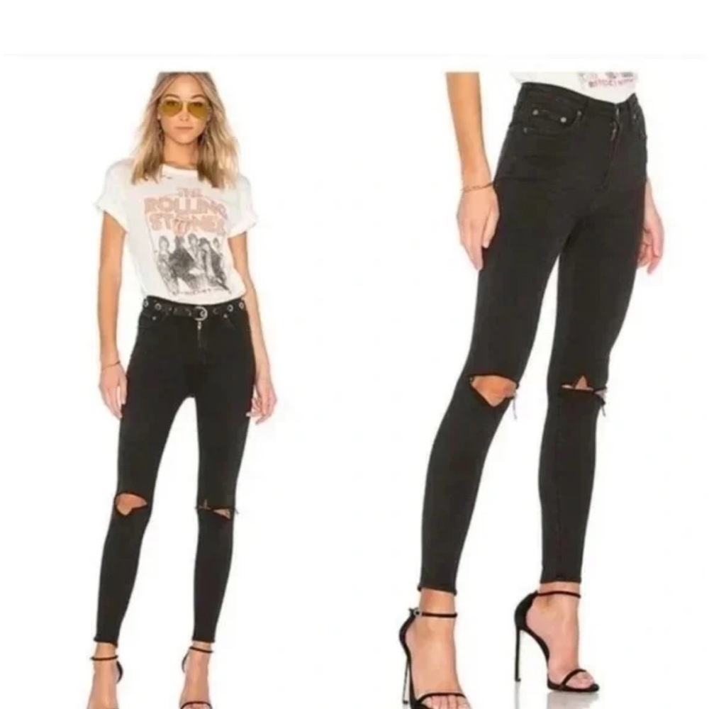 Lovers + Friends Mason High Rise Black Ripped Jeans